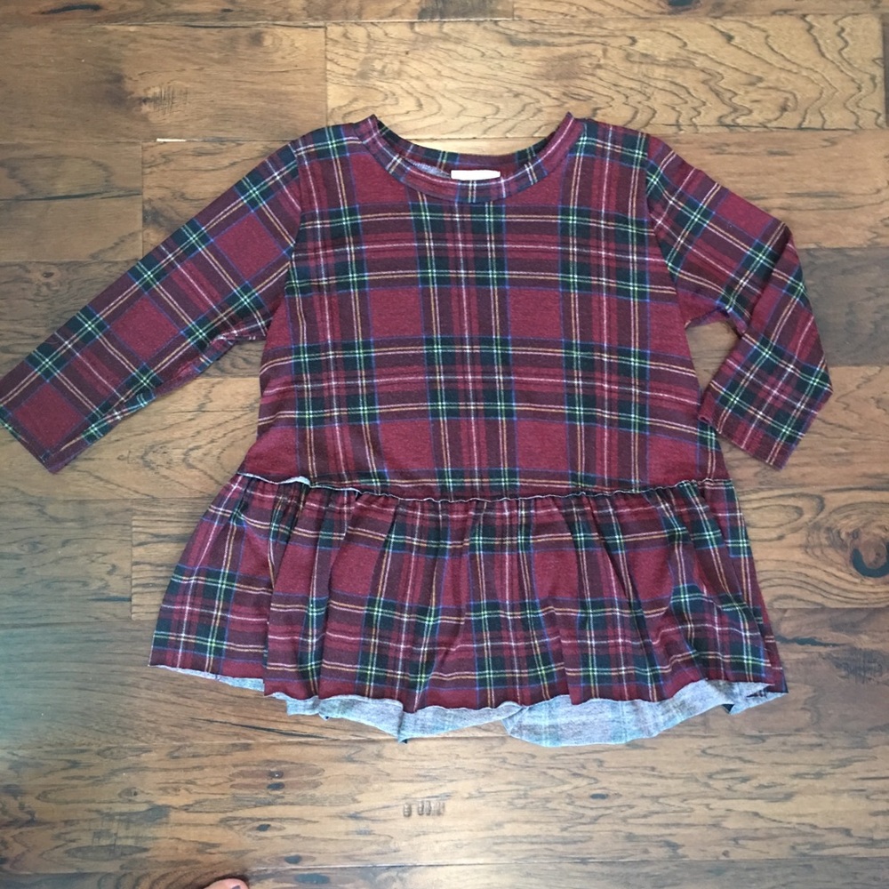 Plaid Peplum Top